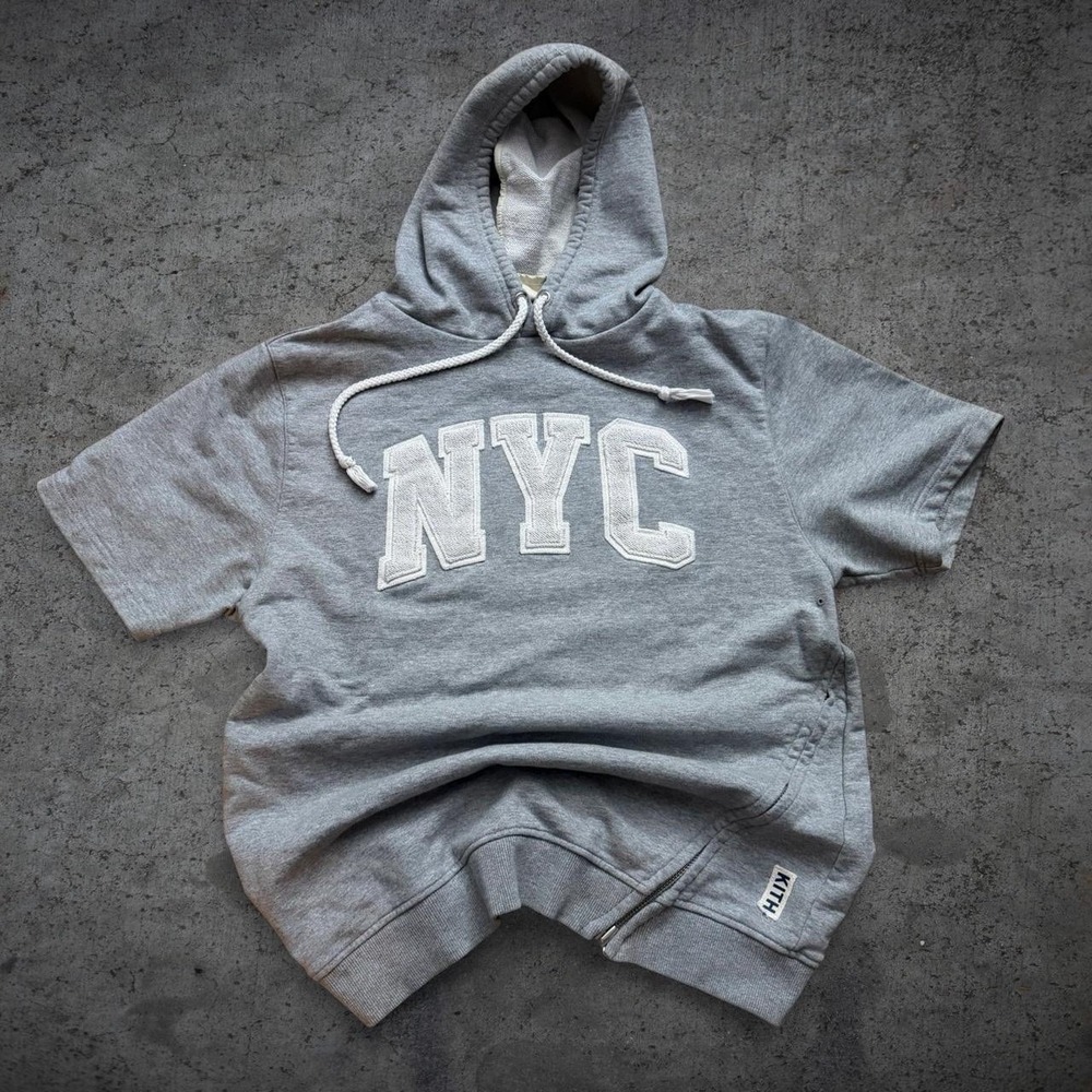 KITH NYC Short Sleeve Hoodie With Side Zipper Size CL Streetwear Hypebeast 2010'